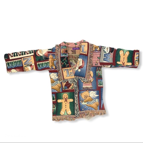 Christmas Woven Tapestry Coat size XL - Picture 5 of 15